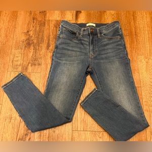 Madewell Womens Jeans Black Size 27 9" High Rise Skinny Denim Cotton Blend